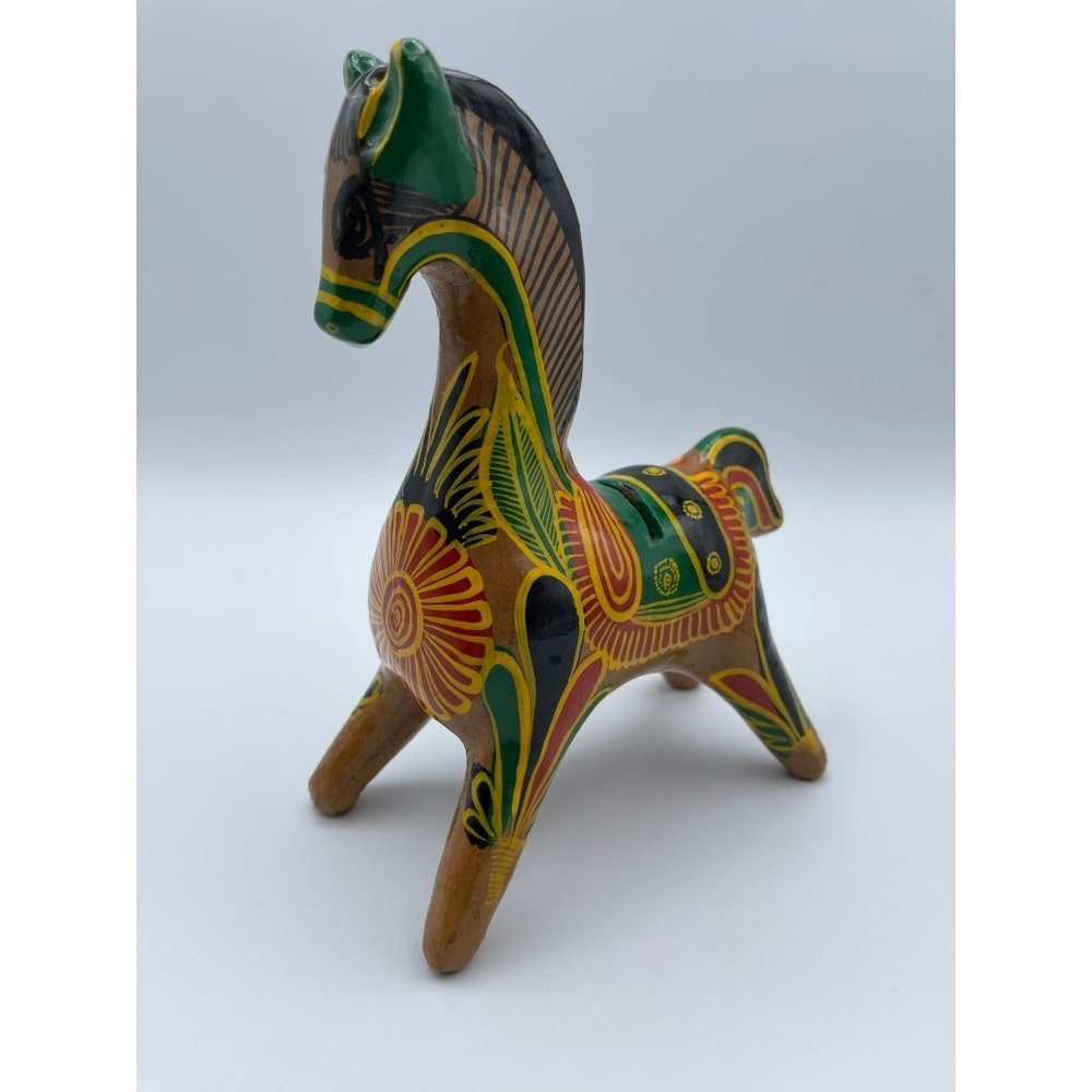 Terracotta Horse Bank, Acapulco, Hand-Painted